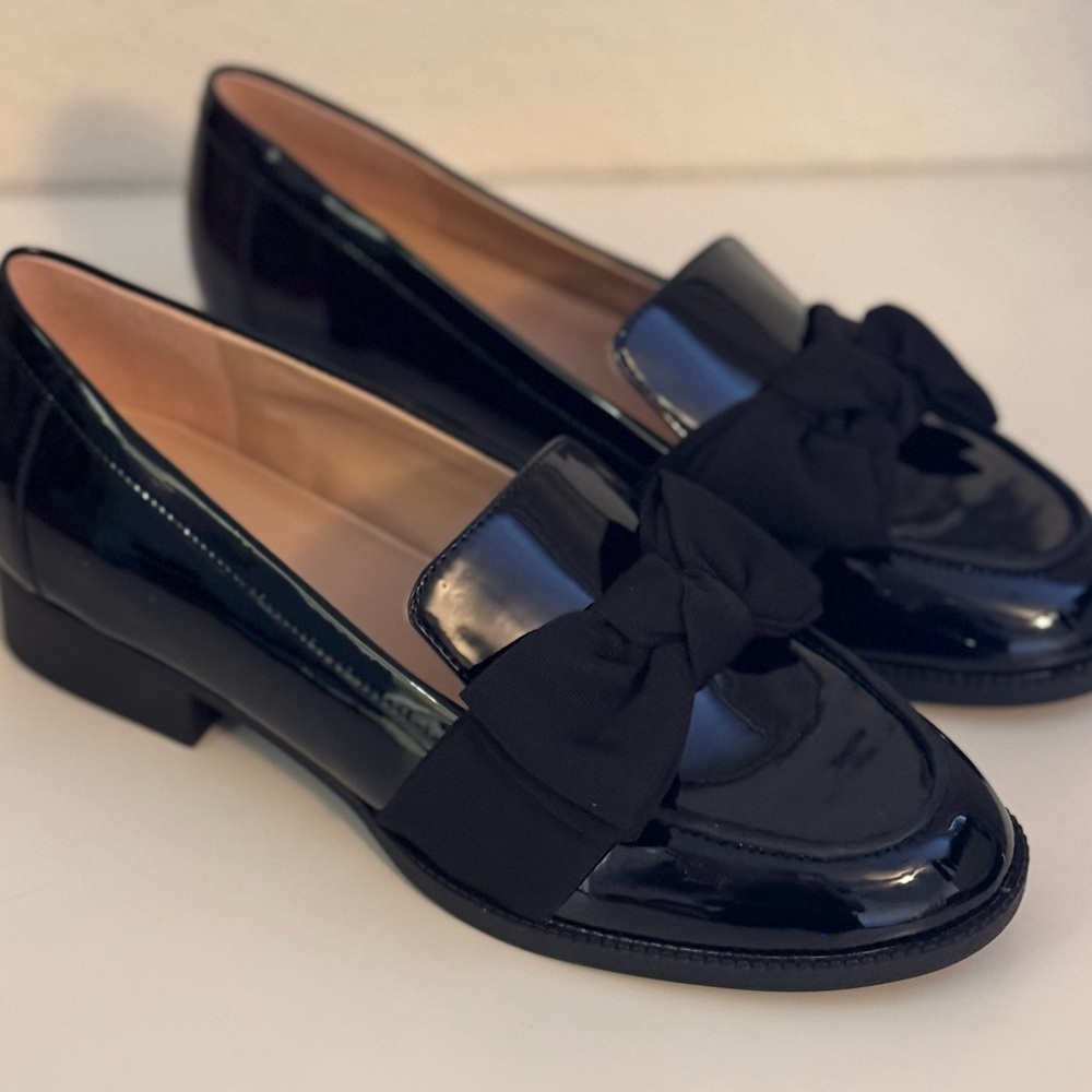 Bandolino Lindio Black Loafers – Bow Detail Slip-On – Size 6.5 – NWT